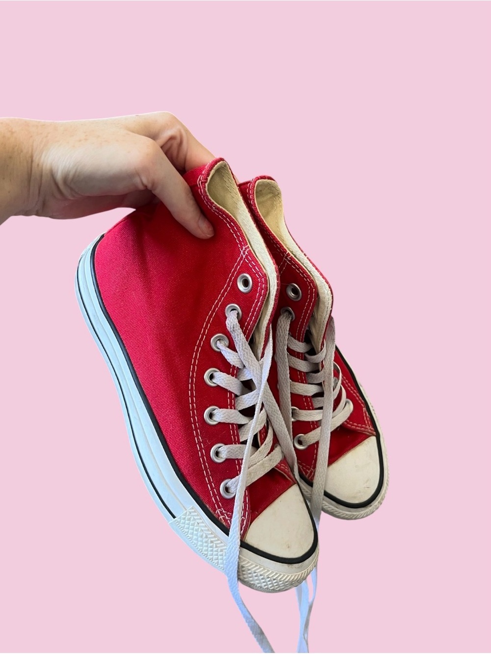 Converse Red Canvas High-Top Sneakers